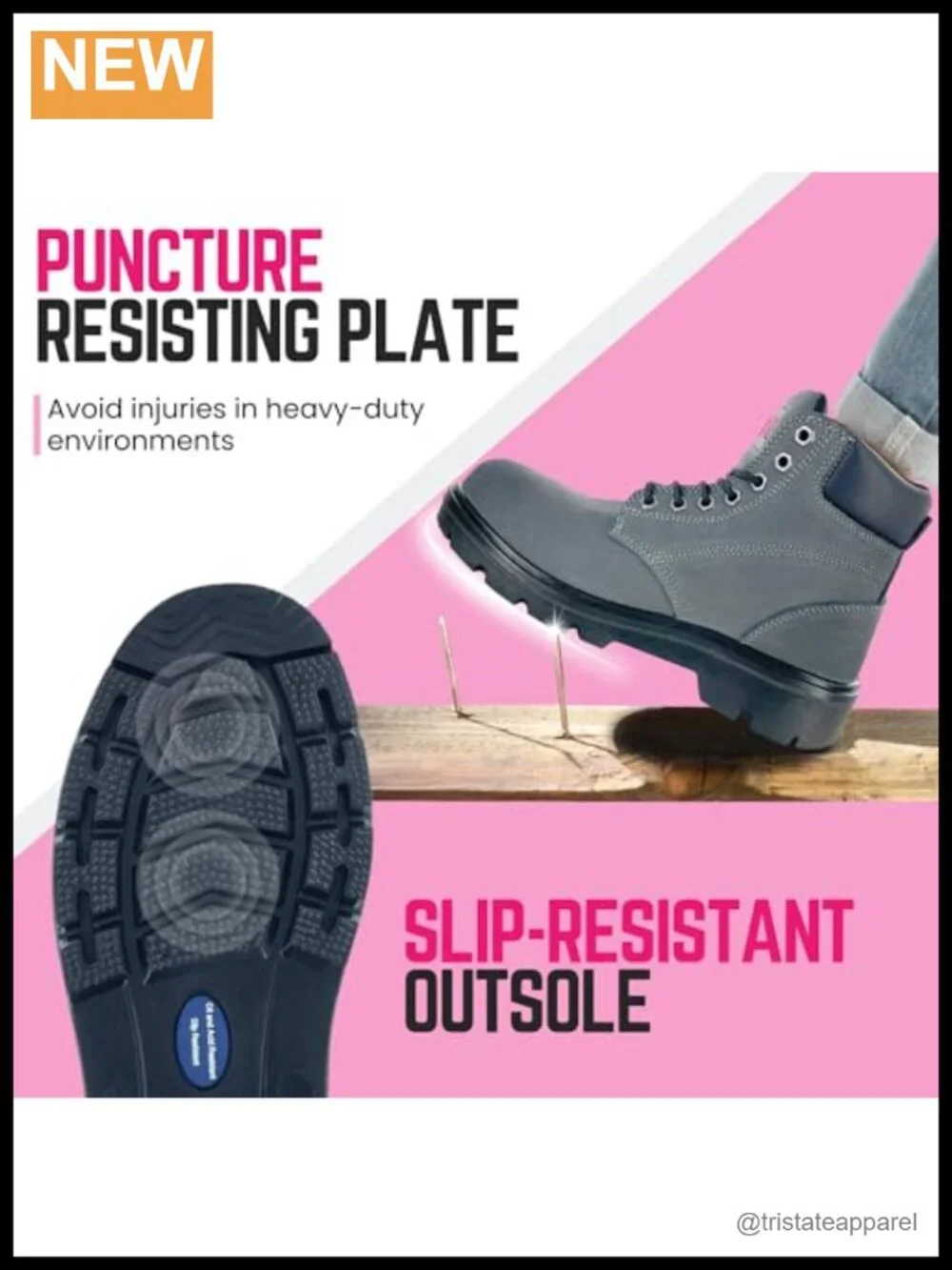 Steel Toe Waterproof Work Boots Lace-Up Safety Shoes for Women Puncture